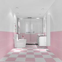 Pink tile pink floor tile toilet hello kitty puzzle TV background wall tile 300*600