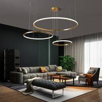 Living room lamp post modern simple light luxury 2021 New Nordic lamp simple atmospheric round led chandelier all copper