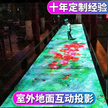 Radar ground interactive equipment projector ground screen high-tech naked eye 3d dynamic intelligent floor fish motion sensing software wedding multimedia holographic immersive stereo suspension head shadow step fish