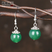 Folk style agate earrings ethnic wind earrings Yunnan characteristics jewelry