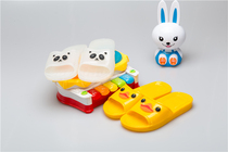 Taiwan imported Veronica childrens bathroom slippers Cute panda slippers Yellow duckling non-slip PVC cool