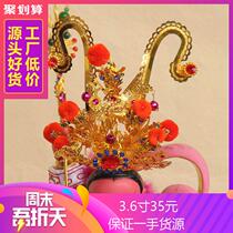 Dao Zong Buddhism Nezha the three Prince phoenix tail crown Taiwan alloy silver Middle altar Marshal head Crown God hat for supplies