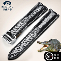 Zhishengdai Cartier Strap Crocodile Leather Watch Band Cartier Tank Blue Balloon Card Key London London