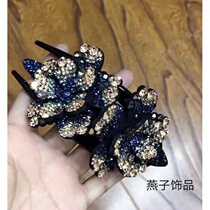 Double flower duckbill clip new South Korea imported Czech drill large 13cm double flower plate hair duckbill clip Dovetail clip