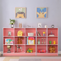 Childrens bookshelves Drawing frame Modern minimalist bookcase Sitting Room Dwarf Cabinet Side Cabinet Plaid Cabinet Kindergarten Toy Containing Cabinet