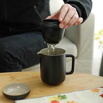 New Water Cup Mark Cup Large Size Bubble Tea Cup With Lid Filter Tea Water Separation Cup Brief Office Coarse Pottery Tea Cup