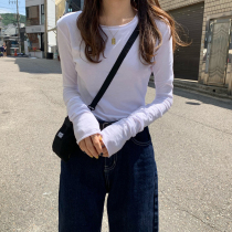 Autumn and winter Korean version Leisure Lean Foreign Air Reduction of Long sleeves Undershirt White T-Shirt Women Ins-in-Sins Sins Supper
