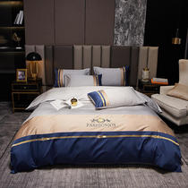 Light luxury high - grade four - piece cotton 100 long - dust cotton satin 60 bed with three sets on a suite