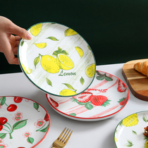  Nordic ceramic Western cute creative net celebrity plate dish plate set combination Household ins wind tableware fish plate
