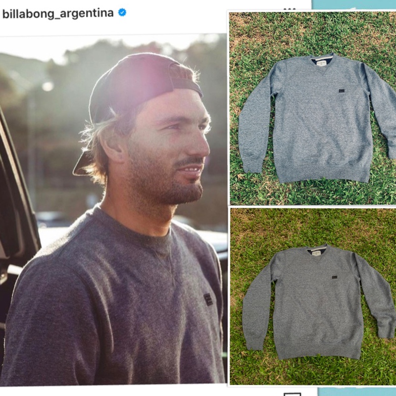 Australian Billabong Surfing Ski Skateboard Men's Pullover Sweatshirt Round Neck Washed Cotton Long-Sleeved T-Shirt Sweatshirt