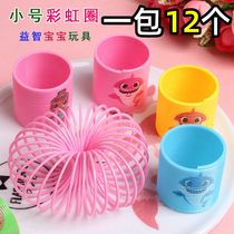 Cartoon Laughs Face Spring Rings Small Rainbow Rings Children Puzzle Toys Stack Lap Flex Elastic Rings Nostalgic Toys