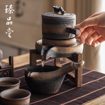 Zhen Pintang Japanese automatic tea set coarse pottery ceramics semi-automatic kung fu tea set creative lazy tea
