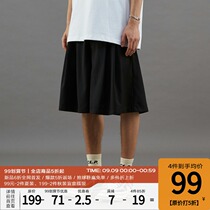 PCLP(PERCLIPS) Pleated Suit Shorts Exposed Pockets A Type Loose Middle Pants Six Ports