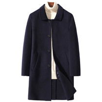 Autumn and winter double-sided woolen coat mens wool woolen woolen non-cashmere Nimi long Niko square collar coat trench coat thick