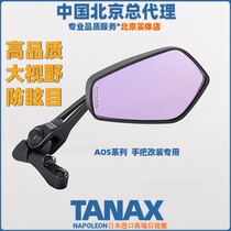 TANAX Motorcycle Rearview Mirror Retroreflector Retrofit Anti Glare Big View Wide-angle Calf Millet Electric Car Aos