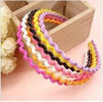 Korean wave-shaped headband hairband Korean cute candy color head buckle for men and women popular headgear hair accessories