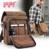 Trendy generation canvas bag mens single shoulder bag mens casual oblique 4 satchel business briefcase sports small backpack trend