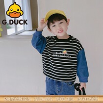 QE021 little yellow DUCK G DUCK children autumn fashionable foreign clothes children boys baby fake two clothes tide