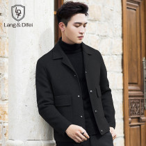 Autumn and Winter Korean version slim British double-sided mens coat Youth wool coat short cashmere-free jacket Mens clothing