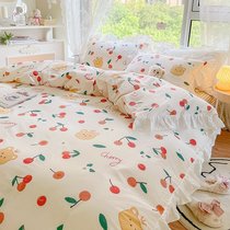 100 summer quilt cover childrens sheets red wind cotton three a bed bed bed hats net four piece Princess cotton set ins