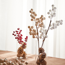 Honghan Christmas simulation red fruit decoration Christmas tree accessories cuttings champagne gold DIY white fruit cuttings