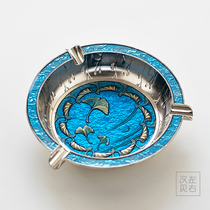 Enamel retro ashtray home living room coffee table office large creative personality trend ashtray ornaments