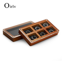 Dorpaoni High-end Refined Solid Wood First Accessories Box Magnetic Attraction Acrylic Cover Ring Earrings Earrings Ornament Containing Box