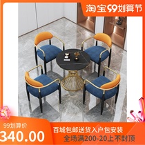 Net red milk tea shop coffee shop coffee table light luxury hotel reception leisure table and chair creative rock Plate Round Table