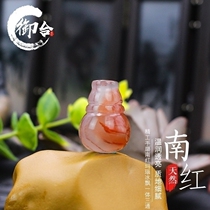 Natural Liangshan South Red Manau Ice Floating Accessories Integrated Tee Buddha Head Nine Mouth Buddhist Strings Bracelet Loose Bead Accessories