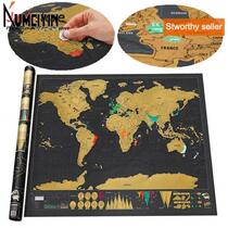  1pc deluxe black scratch off map world map wall decor l