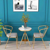 Internet celebrity dessert cake milk tea shop table and chair combination Nordic marble balcony three-piece chair small round table coffee table