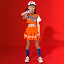 Hip-hop suit girl children hiphop summer performance clothing short-sleeved performance clothing cheerleading jazz dance jazz dance tide