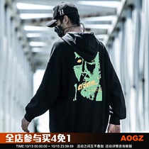 Xiaobin Guochao Men Tide Brand Autumn Dark Back Print Loose Top Hooded oversize Couple