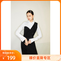 LILY Spring new womens clothing asymmetrical design feeling fake two closets and dress 120100C7202