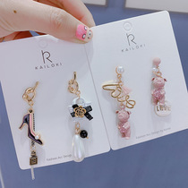 Korean personality asymmetry cute little pig love pendant earrings temperament backpack high heels pearl earrings jewelry