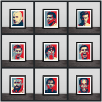 Messi Ronaldo football star picture frame illustration solid wood decorative photo frame Photo Wall home furnishings table hanging frame