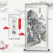 Landscape axis ancient painting antique character painting Decorative Hanging Painting Vertical decoration Living room Calligraphy Mounted Office Scroll