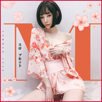 Sexy pajamas female summer thin sexy passion temptation transparent sex dress small chest perspective kimono nightgown underwear