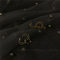 2021 new temperament small simple moving stud earrings net red star moon zircon super flash Dongdaemun earrings