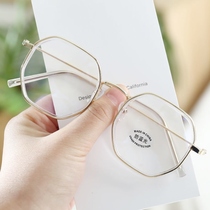 Eyeglass frame ins wind round face myopia glasses female can be equipped with a degree student anti-blue light radiation multilateral round face tide