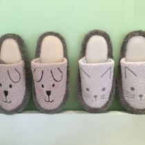 2 Double export Daily single foreign trade cute cat and dog animal embroidery mop bottom mop womens home slippers