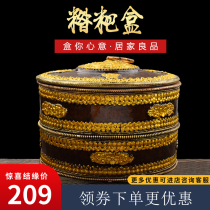 Tibetan ten-phase free tsampa box ghee box auspicious candy box fruit box resin Brown large