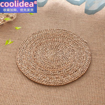 Futon cushion Straw woven round meditation mat Lazy traditional futon cushion mat Dormitory style bay window Tea ceremony woman