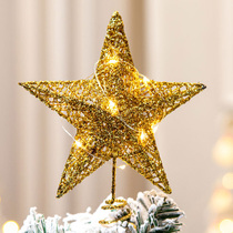 Christmas ornaments pendant gold and silver red stars iron powder sequins decoration Christmas tree hanging ornaments tree top star