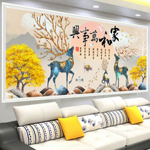 2021 New Diamond painting rich elk cross stitch living room home and everything scenery 5d point sticky diamond embroidery