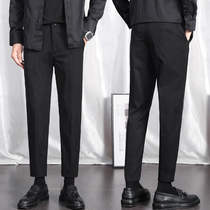 Tremble sound swaying suit pants men summer thin trend loose leg pants hair stylist casual drop ankle-length pants