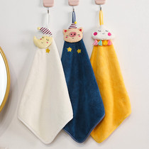 Cartoon piglet towel pure cotton thickening absorbent quick-drying pig baby face wash towel Home Childrens square towel towel towel