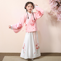Girls Hanfu Ming coat dress Fairy little girl shaking sound Chinese style spring performance clothing Childrens daily ancient costume