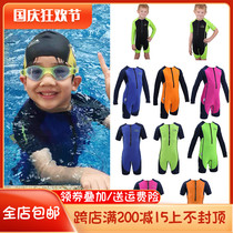 Italian childrens one-piece swimsuit for boys and girls cold and UV protection Applicable swimming pool teaching beach spot