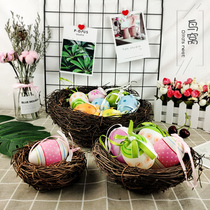Hibao rattan Birds Nest grass nest simulation Birds Nest handicraft weaving Easter egg decoration decoration photo props